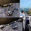 Sougayilang caña de pescar combinada con carrete telescópico de fibra de carbono para agua salada y agua dulce - 5