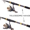 Sougayilang caña de pescar combinada con carrete telescópico de fibra de carbono para agua salada y agua dulce - 3